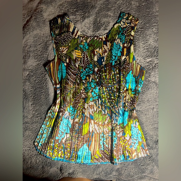 Women’s Jaipur Multicolor Sleeveless accordion scrunch satin Women's Top size s - Picture 1 of 2